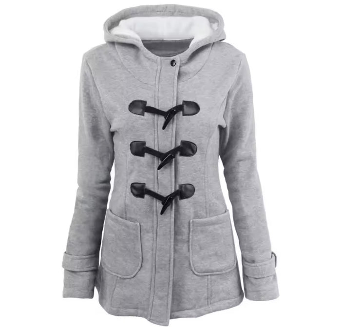 Women Basic Jacket, Women's Overcoat Zipper Causal Outwear Hooded Coat