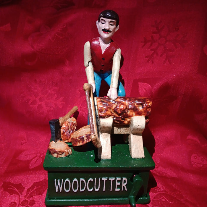 Woodcutter Cast Iron Mechanical Coin Bank-Jantiques LLC.