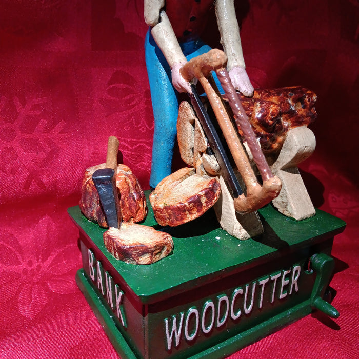 Woodcutter Cast Iron Mechanical Coin Bank-Jantiques LLC.