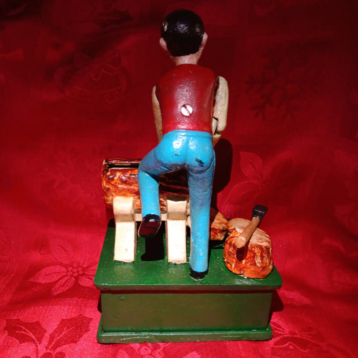 Woodcutter Cast Iron Mechanical Coin Bank-Jantiques LLC.