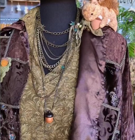 Wooden Acorn Container Necklace