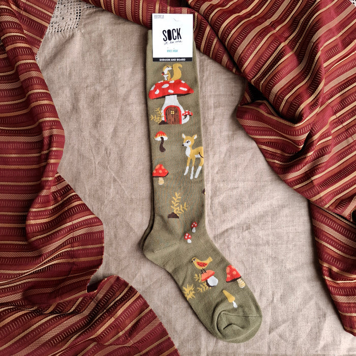 Woodland Mushroom Knee-High Socks