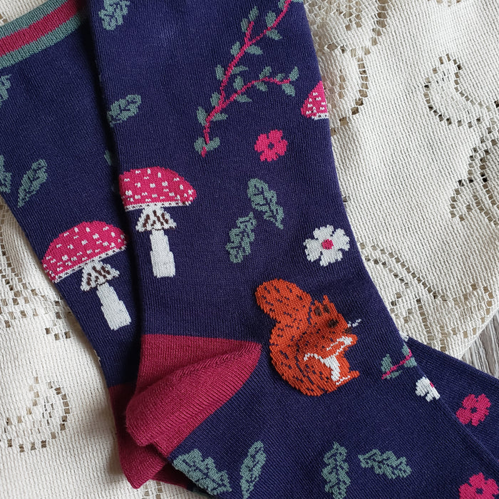 Woodland Squirrel Bamboo Socks