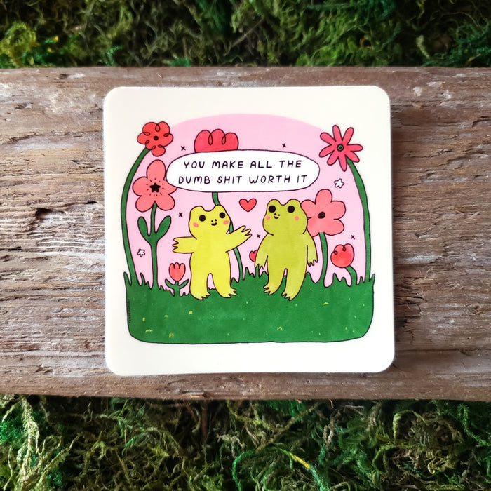 "Worth It" Frogs Vinyl Sticker
