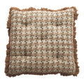 Woven Cotton Pillow with Eyelash Fringe