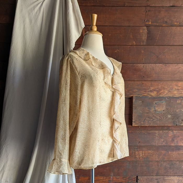 Y2K Vintage Plus Size Sheer Ruffled Blouse