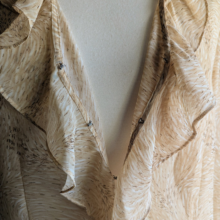 Y2K Vintage Plus Size Sheer Ruffled Blouse