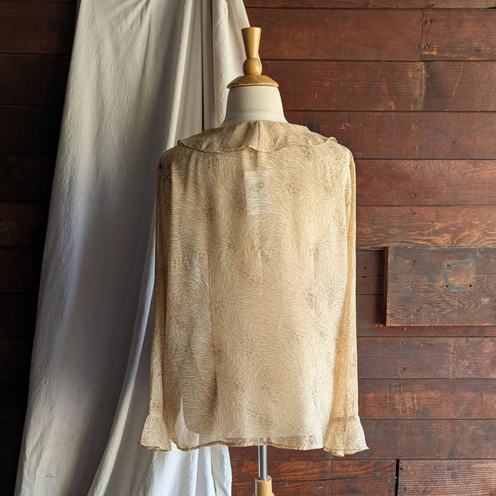 Y2K Vintage Plus Size Sheer Ruffled Blouse
