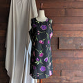 Y2K Vintage Purple and Black Floral Sleeveless Dress