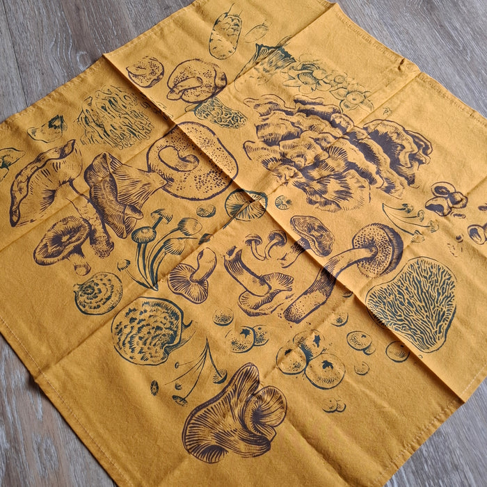Yellow Mushroom Print Bandana