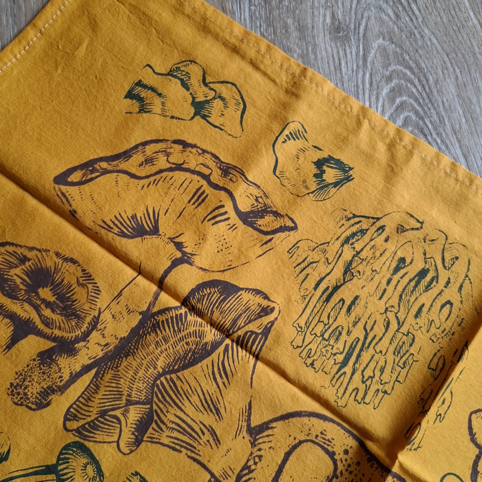 Yellow Mushroom Print Bandana