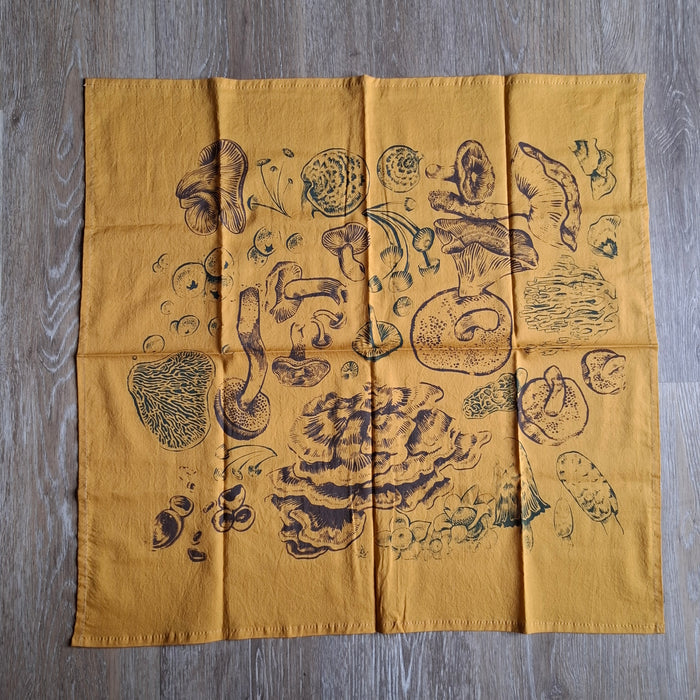 Yellow Mushroom Print Bandana