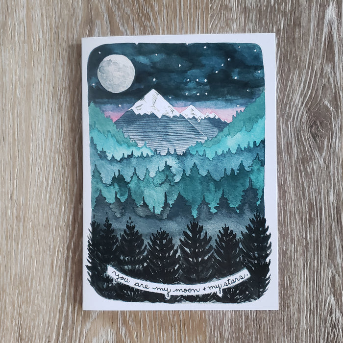 "You Are My Moon & My Stars" Greeting Card