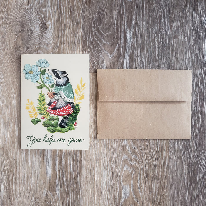 "You Help Me Grow" Greeting Card