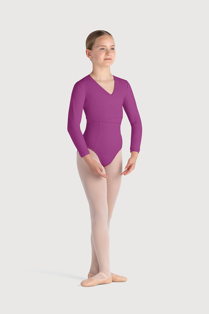 Z0858G - Bloch Overture Crossover Girls Long Sleeve Wrap Top