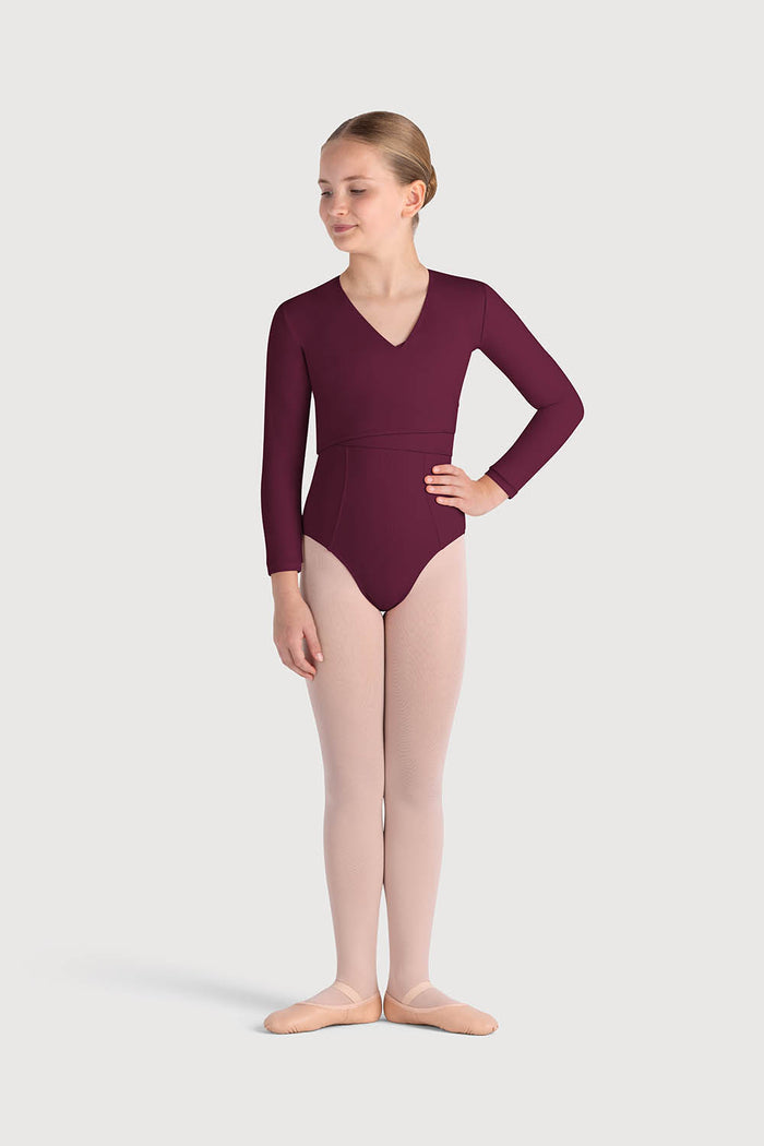 Z0858G - Bloch Overture Crossover Girls Long Sleeve Wrap Top